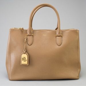 "Newbury Double-Zip Satchel" bag by Ralph Lauren|| (Missing front Charm)